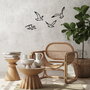 Wallity Birds Sorty - 443 Escultura de Pared de Metal Negra